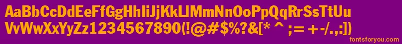 フォントFranklinGothicCondensedBt – 紫色の背景にオレンジのフォント