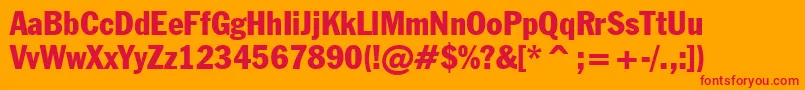 FranklinGothicCondensedBt Font – Red Fonts on Orange Background