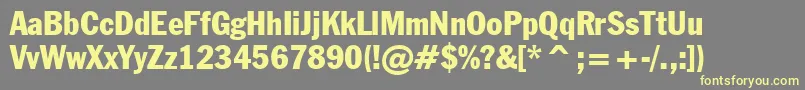 FranklinGothicCondensedBt Font – Yellow Fonts on Gray Background