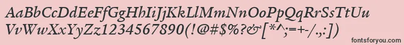 ItcLegacySerifLtMediumItalic Font – Black Fonts on Pink Background