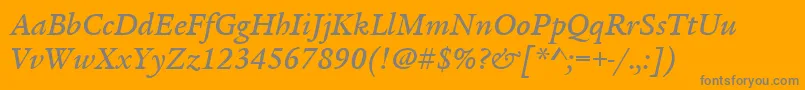 ItcLegacySerifLtMediumItalic Font – Gray Fonts on Orange Background