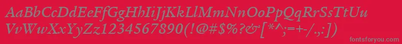 ItcLegacySerifLtMediumItalic Font – Gray Fonts on Red Background