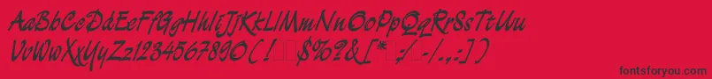 Demianc Font – Black Fonts on Red Background