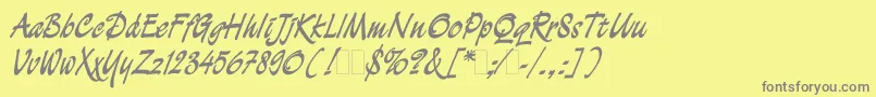 フォントDemianc – 黄色の背景に灰色の文字