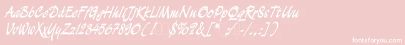 フォントDemianc – ピンクの背景に白い文字
