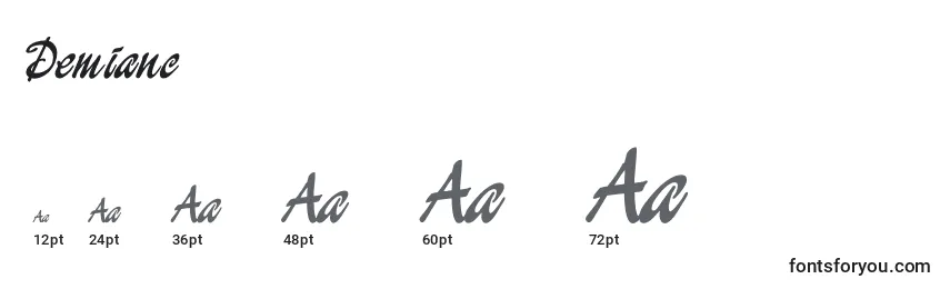 Demianc Font Sizes