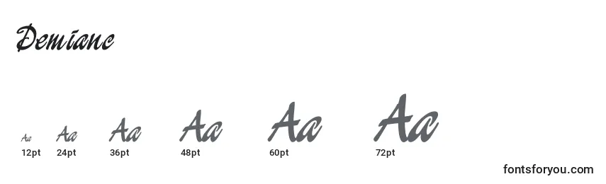 Größen der Schriftart Demianc