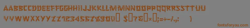 LoggerCyr-Schriftart – Braune Schriften auf grauem Hintergrund