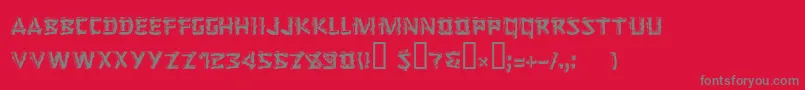 フォントLoggerCyr – 赤い背景に灰色の文字