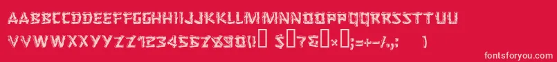LoggerCyr Font – Pink Fonts on Red Background