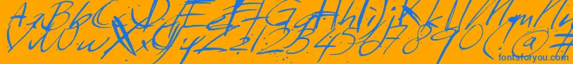 Sundaymonday Font – Blue Fonts on Orange Background