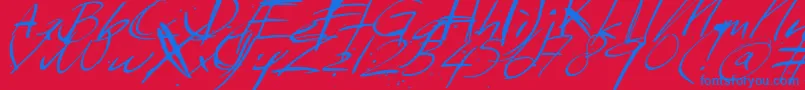 Sundaymonday Font – Blue Fonts on Red Background