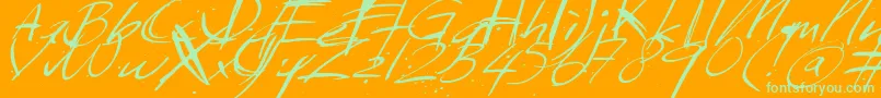 Sundaymonday Font – Green Fonts on Orange Background