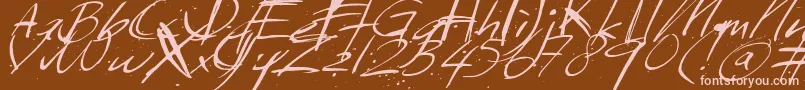 Sundaymonday-fontti – vaaleanpunaiset fontit ruskealla taustalla