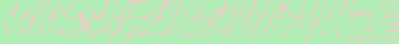 Sundaymonday Font – Pink Fonts on Green Background