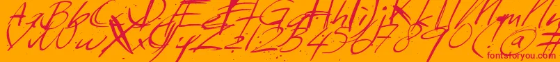 Sundaymonday Font – Red Fonts on Orange Background