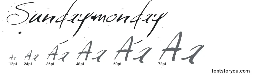 Sundaymonday Font Sizes