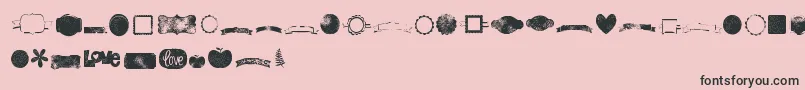 Fonte Kgflavorandframesseven – fontes pretas em um fundo rosa