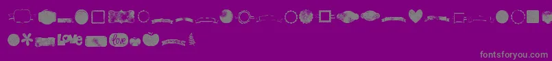 フォントKgflavorandframesseven – 紫の背景に灰色の文字