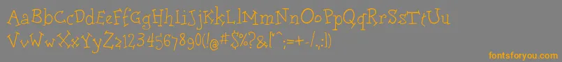 フォントDolorescyrLight – オレンジの文字は灰色の背景にあります。