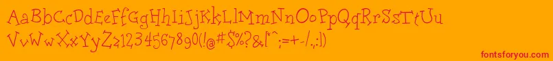 DolorescyrLight Font – Red Fonts on Orange Background