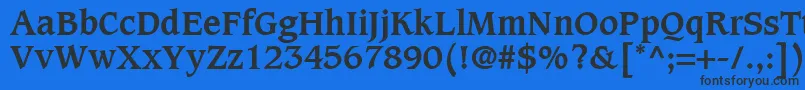 Шрифт CaxtonLtBold – чёрные шрифты на синем фоне