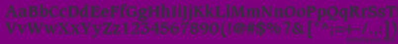 CaxtonLtBold-Schriftart – Schwarze Schriften auf violettem Hintergrund