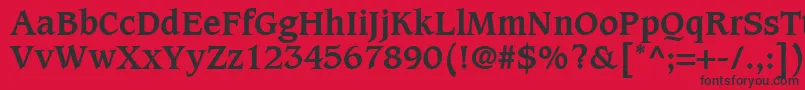 CaxtonLtBold-fontti – mustat fontit punaisella taustalla
