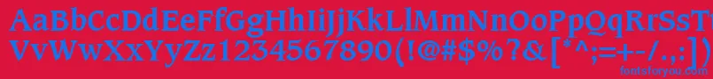 CaxtonLtBold-fontti – siniset fontit punaisella taustalla