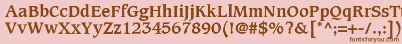 Czcionka CaxtonLtBold – brązowe czcionki na różowym tle
