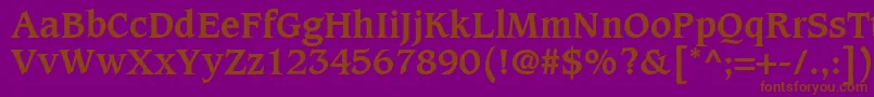CaxtonLtBold-Schriftart – Braune Schriften auf violettem Hintergrund
