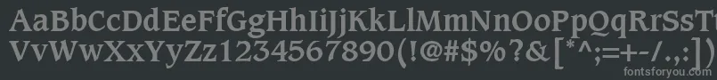 CaxtonLtBold-fontti – harmaat kirjasimet mustalla taustalla