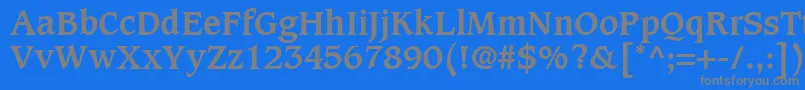 フォントCaxtonLtBold – 青い背景に灰色の文字