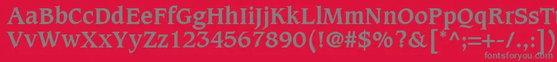 CaxtonLtBold-fontti – harmaat kirjasimet punaisella taustalla