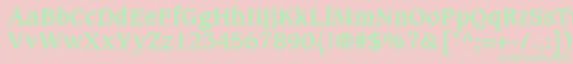 Шрифт CaxtonLtBold – зелёные шрифты на розовом фоне
