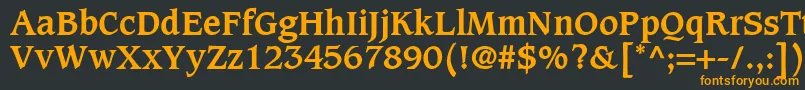 フォントCaxtonLtBold – 黒い背景にオレンジの文字