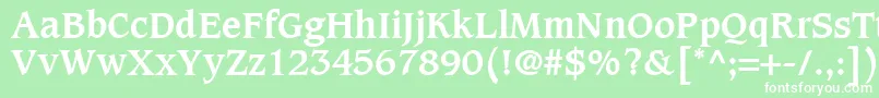 CaxtonLtBold-fontti – valkoiset fontit vihreällä taustalla