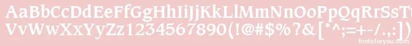 CaxtonLtBold-Schriftart – Weiße Schriften auf rosa Hintergrund