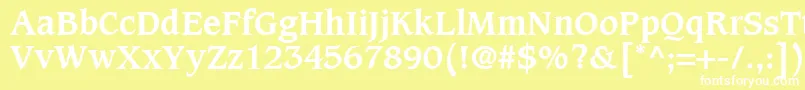 CaxtonLtBold-Schriftart – Weiße Schriften auf gelbem Hintergrund