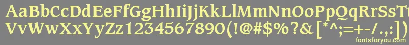 CaxtonLtBold-fontti – keltaiset fontit harmaalla taustalla