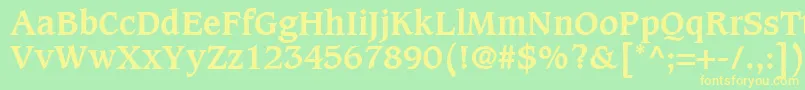 CaxtonLtBold-fontti – keltaiset fontit vihreällä taustalla