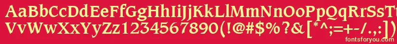 Шрифт CaxtonLtBold – жёлтые шрифты на красном фоне