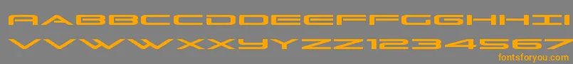 フォントGrandsportexpand – オレンジの文字は灰色の背景にあります。