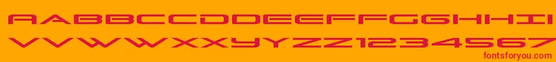 フォントGrandsportexpand – オレンジの背景に赤い文字