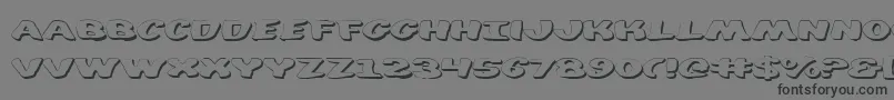 Diegocon3D-Schriftart – Schwarze Schriften auf grauem Hintergrund