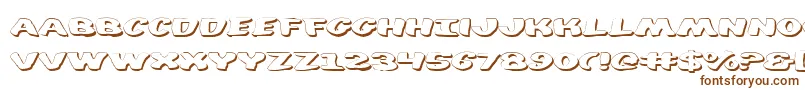 Diegocon3D-Schriftart – Braune Schriften auf weißem Hintergrund