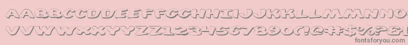 Diegocon3D-Schriftart – Graue Schriften auf rosa Hintergrund