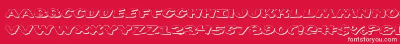 Diegocon3D-Schriftart – Rosa Schriften auf rotem Hintergrund