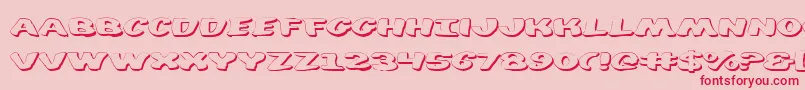 Diegocon3D-Schriftart – Rote Schriften auf rosa Hintergrund