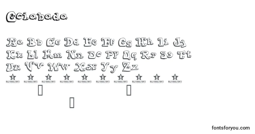 Schriftart Goiabada – Alphabet, Zahlen, spezielle Symbole